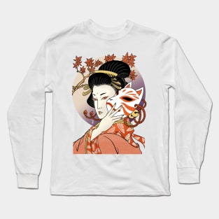 Japanese woodblock Gueixa Long Sleeve T-Shirt